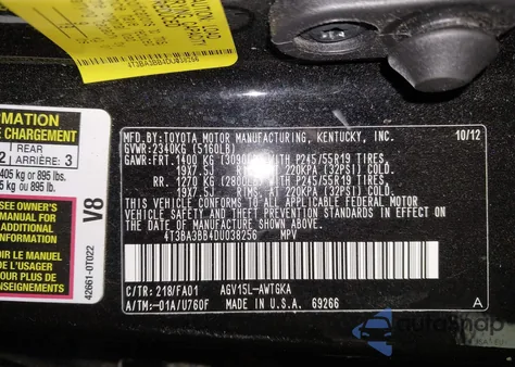 2013 Toyota Venza Le z USA, uszkodzony, nr VIN 4T3BA3BB4DU038256